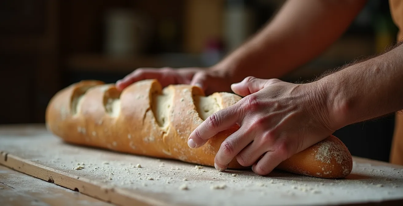 Mains expertes façonnant délicatement une pâte à pain